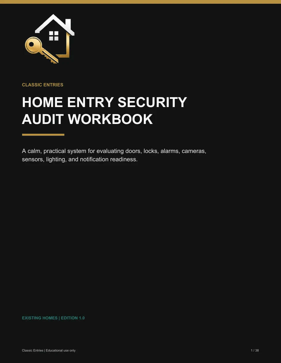 Classic Entries Home Entry Security Audit Workbook cover