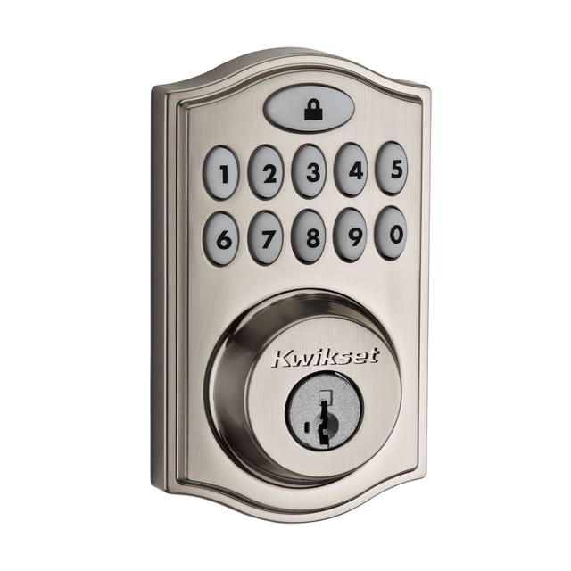 Kwikset 914 SmartCode Traditional Electronic Deadbolt — Satin Nickel