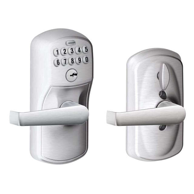 Schlage FE595CSV PLY 626 ELA keypad lever, satin chrome